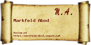 Markfeld Abod névjegykártya